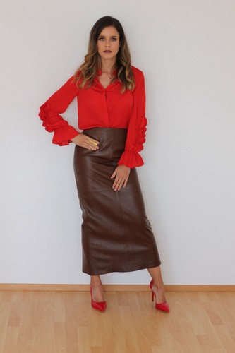 Superlanger luxus lederrock - luxus,