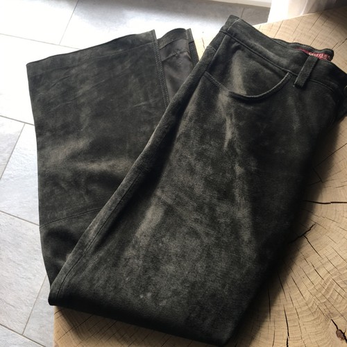 Echt leder damenrock rock - leder, oliv