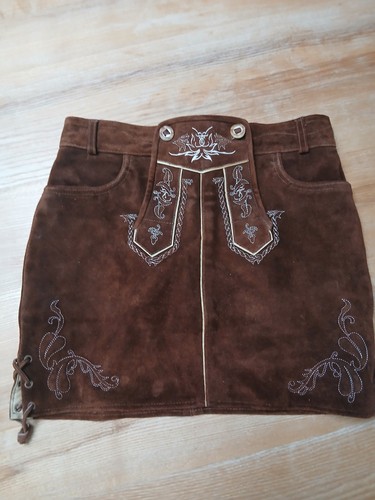 Damen leder trachtenrock - leder,