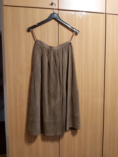 Lederrock aus velour - lederrock, midi,