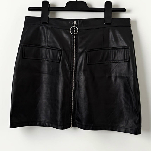 Shein kunstleder minirock - kunstleder,