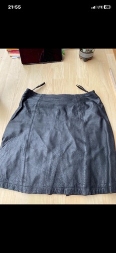 Nappa damen leder rock schwarz