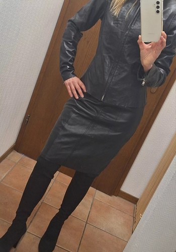 Lederrock midi